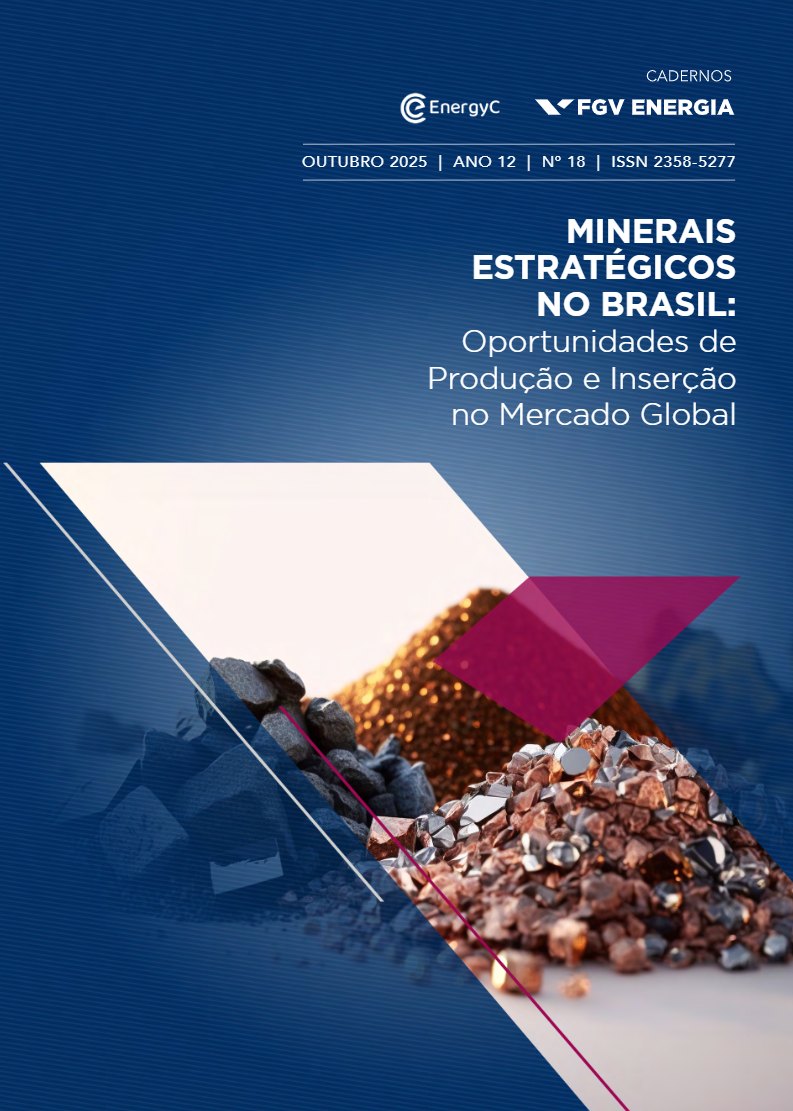 Capa do caderno Minerais Estratégicos no Brasil, da FGV Energia e da EnergyC